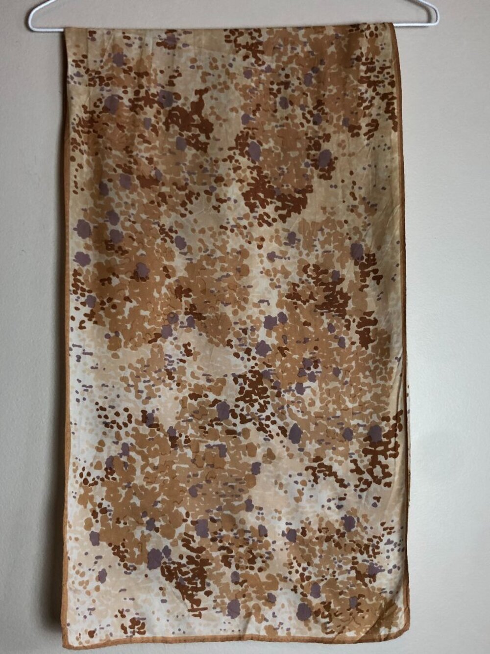 Vintage Muted Brown Floral Long Rectangle Scarf
